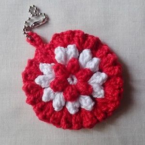 Red and White Flower Keychain